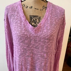 We The Free Ocean Air Hacci Sweater in Magenta Magic